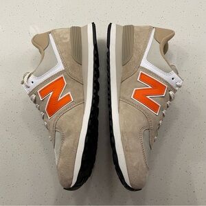 Size 10 Mens l New Balance Sneakers in Bone and Orange